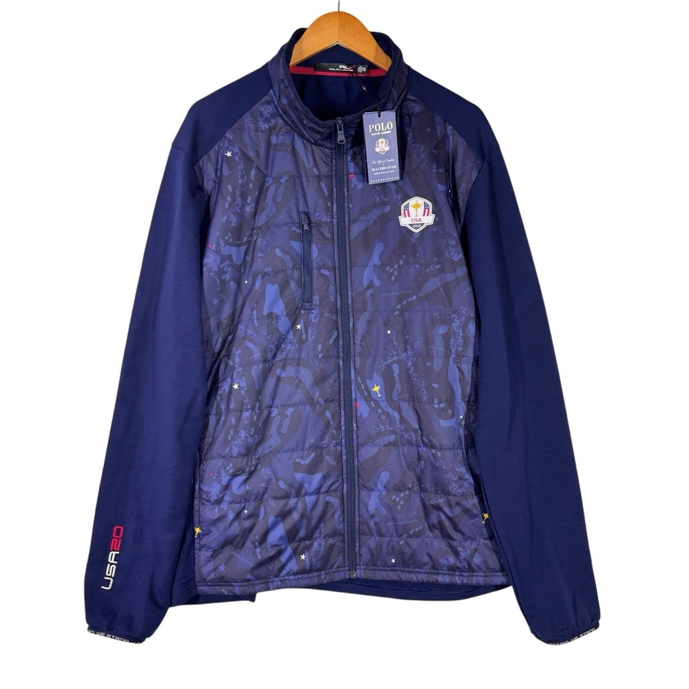 RLX Polo Ralph Lauren Ryder Cup 2020 USA Jacket XXL Navy Hybrid Full Zip NEW